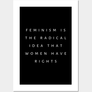 Feminism Is The Radical Idea That Women Have Rights Posters and Art